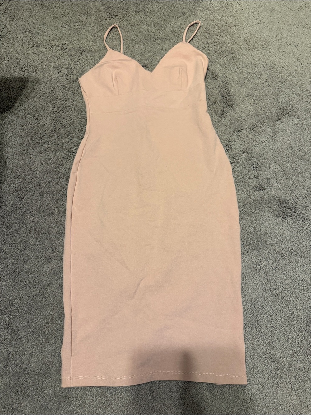 Blush Pink Spaghetti Strap Midi Dress